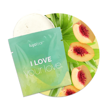 Load image into Gallery viewer, Green Tea + Peach | lujo bar XOXO Shower Steamer | Phthalates Free, Cruelty Free, Vegan